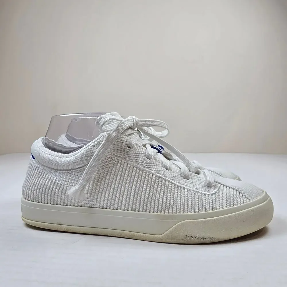 Rothy's The Lace Up Sneaker White Size 8 Knit Casual Sneakers Washable